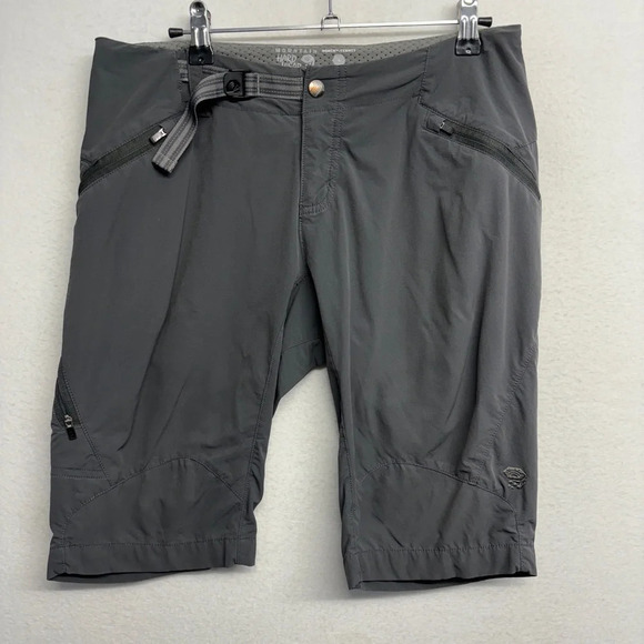 Mountain Hard Wear Women's Cargo Shorts Zip Pockets Belt Waist Buckle Gray 4 - Picture 1 of 6